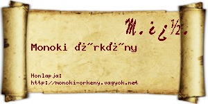 Monoki Örkény névjegykártya